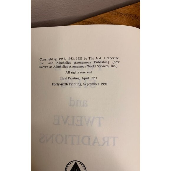 Twelve steps and twelve traditions book Alcoholics Anonymous book 46th printing - Picture 2 of 2